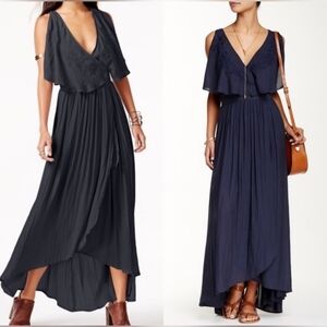 Free people M Fiona wrap Navy dress